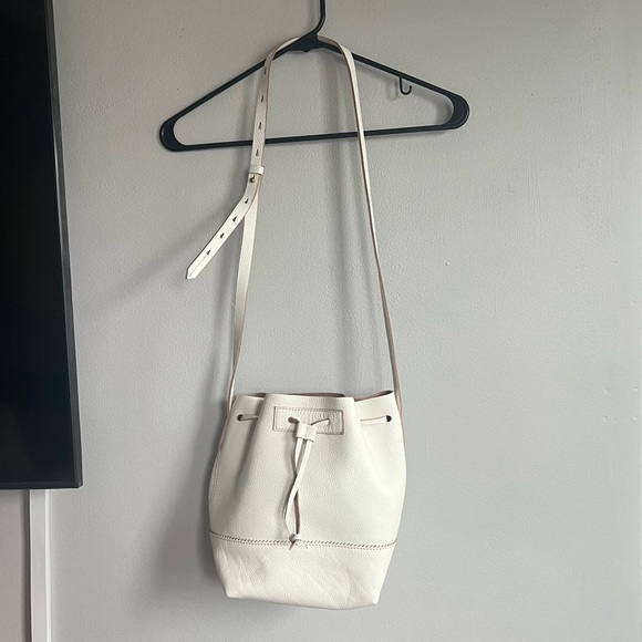 J. Crew Bags J Crew Downing Leather Bucket Bag White Poshmark